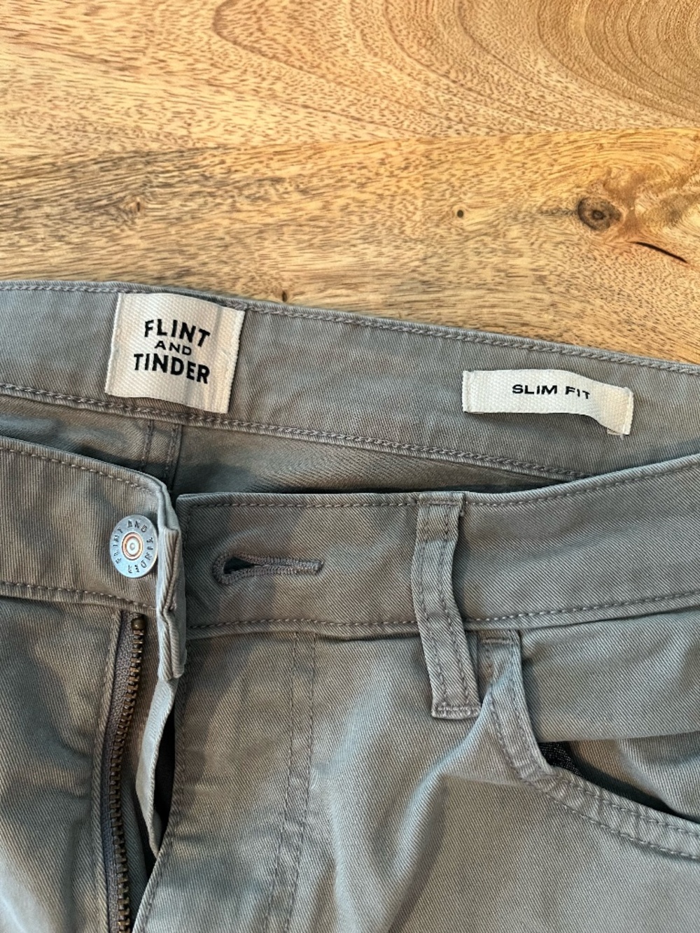 Flint and Tinder Men's 365 5-Pocket Pant Gray Khaki Size 32x30